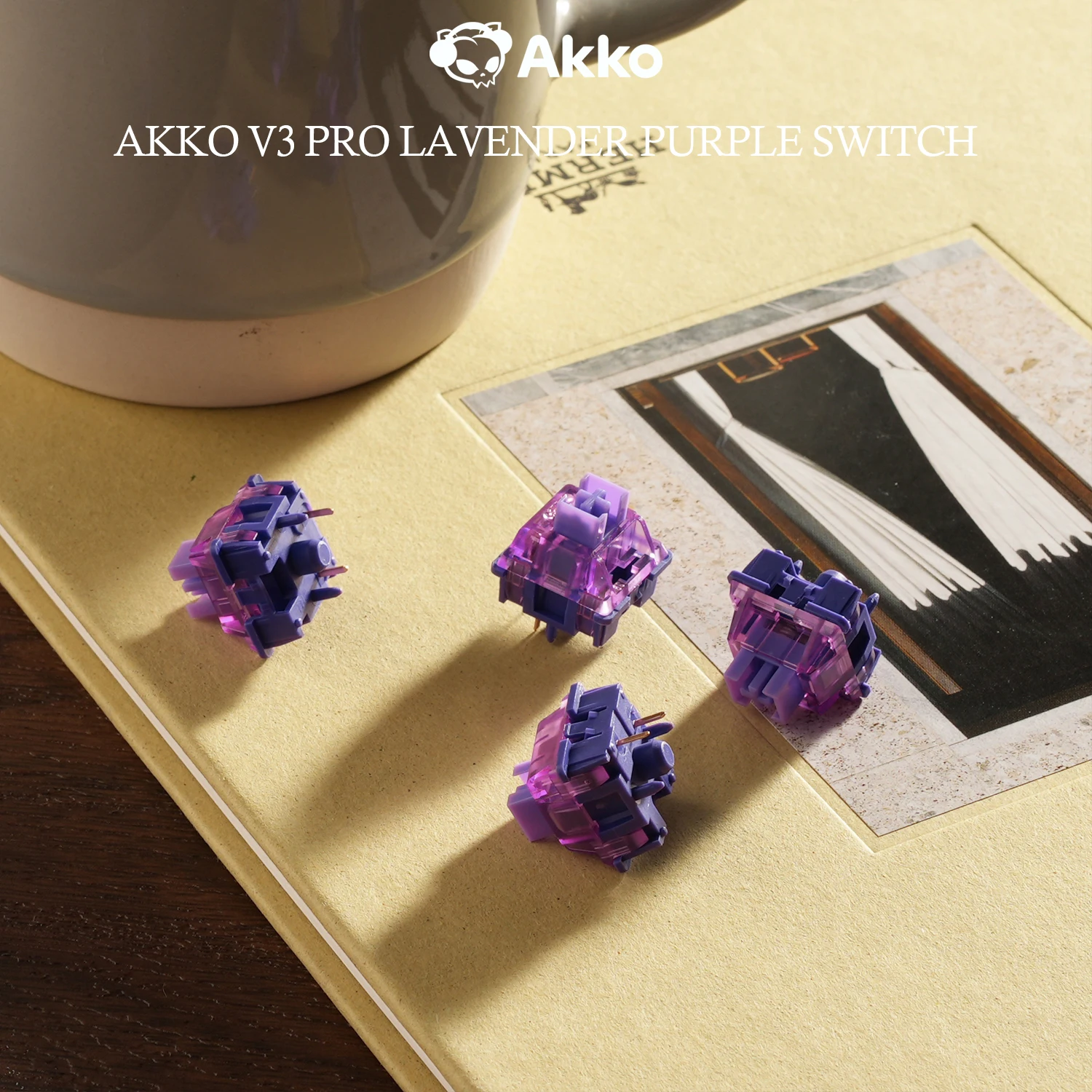 Lavender Purple Tactile Switches, 5 Pin, 40gf (45 pcs)