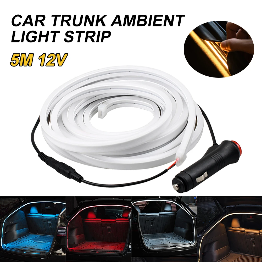 

5M 12V Car Frunk LED Light Strip Waterproof Front Rear Trunk light Modified Silicone Lighting accessories For Tesla Model 3 Y