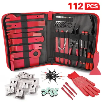 40/112Pcs Kit di smontaggio per interni auto strumenti di smontaggio audio per auto rimozione Clip per auto modifica interna fai da te pinze a luce aperta 1