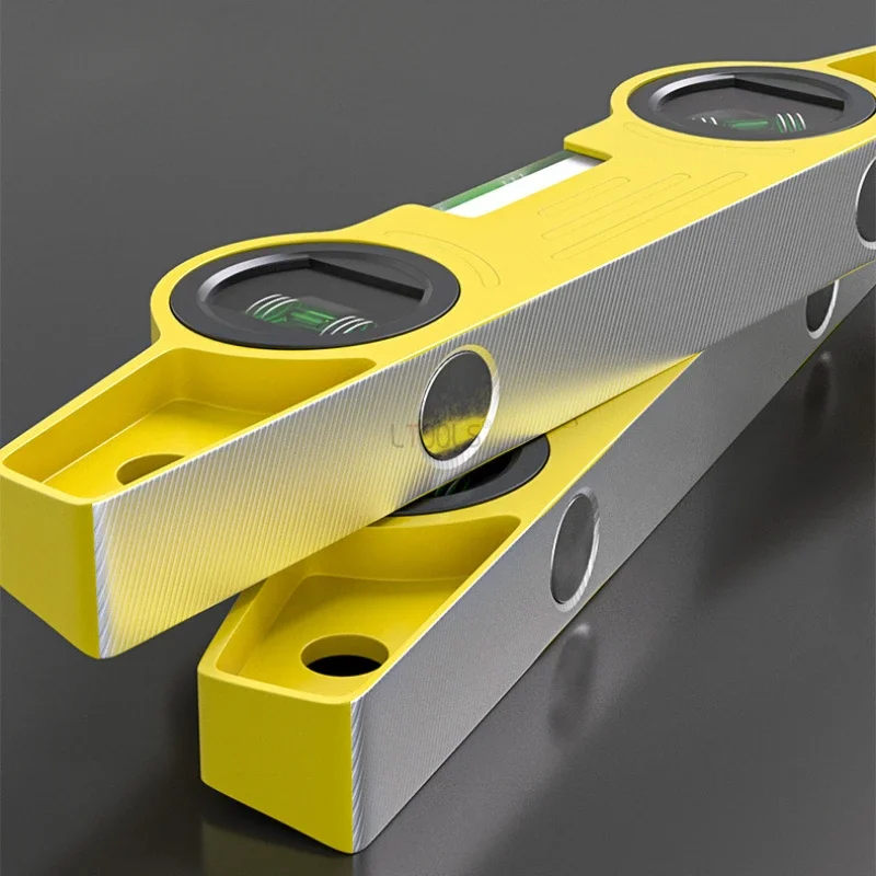 Torpedo Type Strong Magnetic Horizontal Ruler High Precision Solid Cast Aluminum Balance Ruler 3 in 1High-precision Level Bubble 5