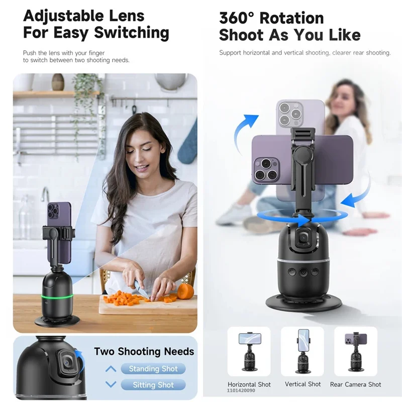 MEUYAG 360 &deg; Rotation Face Tracking Gimbal Stabilizer Selfie Stick Stand For iPhone Smartphone Live Photography Phone Holder ﻿