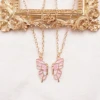 2 Pcs/Set Butterfly Best Friend Pendant Necklace For Women Friends Adjustable Couple Broken Heart BFF Friendship Jewelry Gift 1