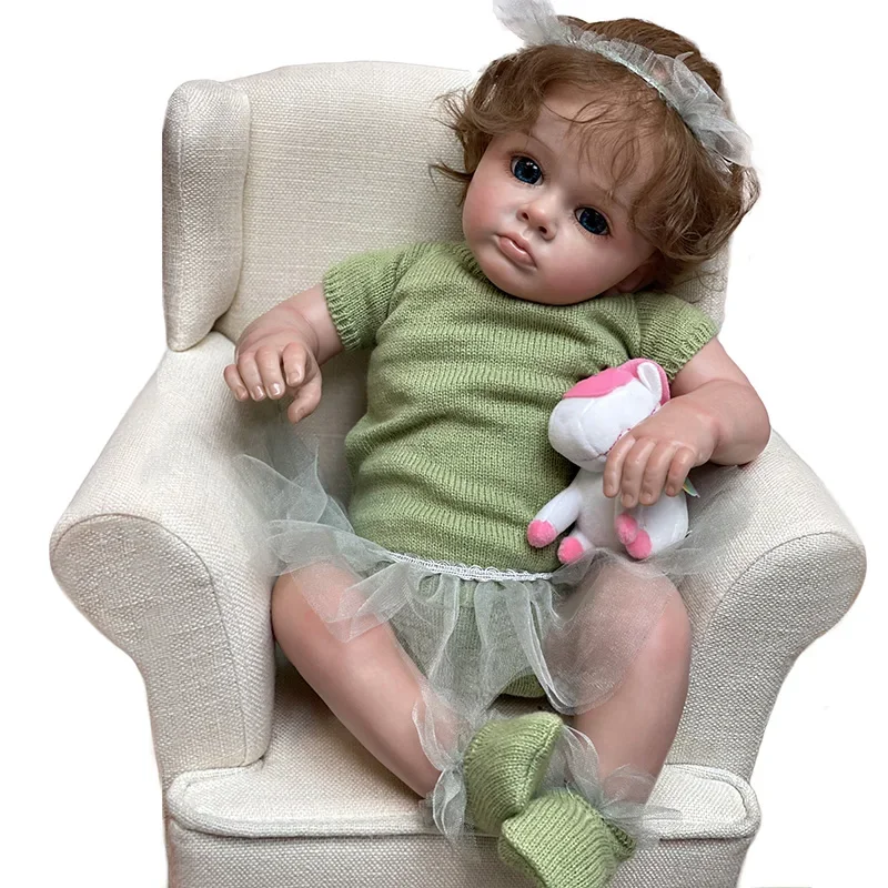 

55cm Toddler Doll Tutti Princess Girl Lifelike Soft Touch 3D Skin Art Doll with Hand Root Hair