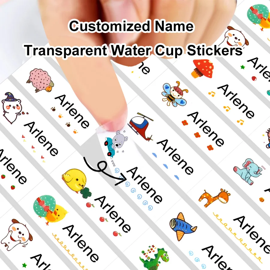 Name Transparent Stickers Waterproof Office Supplies Labels School Stationery Bottles Lunch box Toys Small Sizes