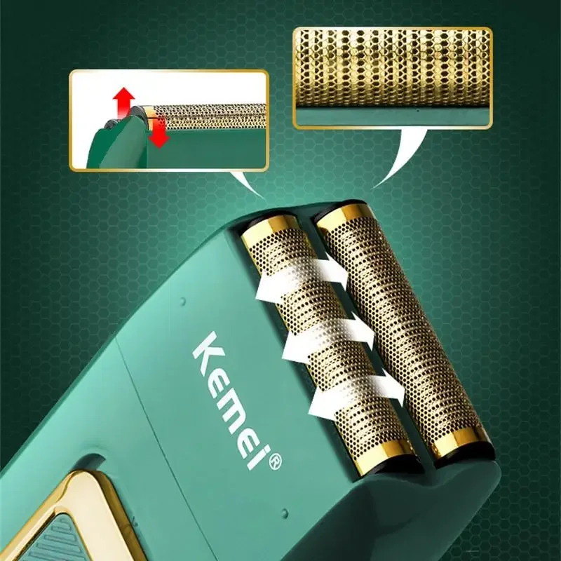 Kemei Electric Shaver USB Rechargeable Razor for Men Stainless Steel Cutter Head 2