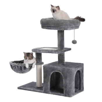 Small Cat Tree Cat Tower with Condo Hammock Cat Scratcher Scratching Post for Cat Bed Home Cat Accessories Cat Toy Pet Furniture 3