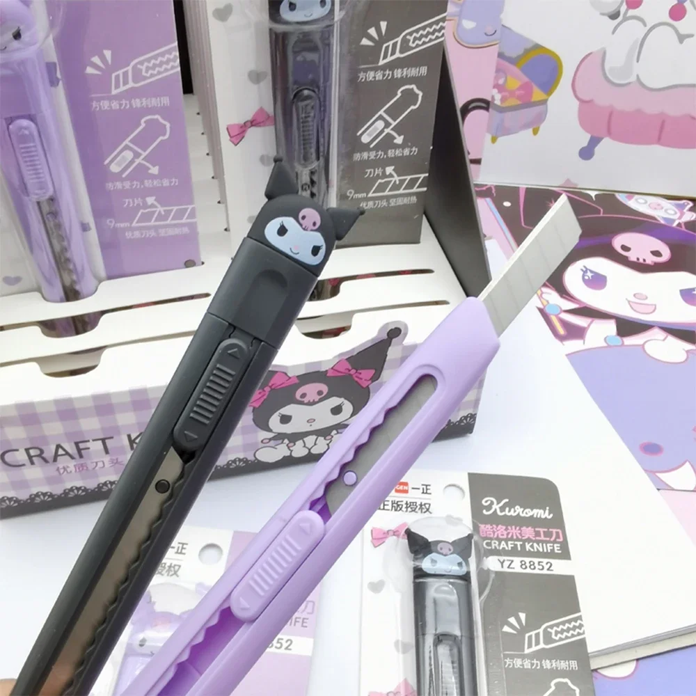 Utility Knife Paper Cutting Knife Cutting Knife Paper Cutter Art Knife Sanrio Kuromi Utility Knife Kawaii Anime Cute Cartoon Art Knife Cutting Tools Paper Cutter Portable Office Student Stationery