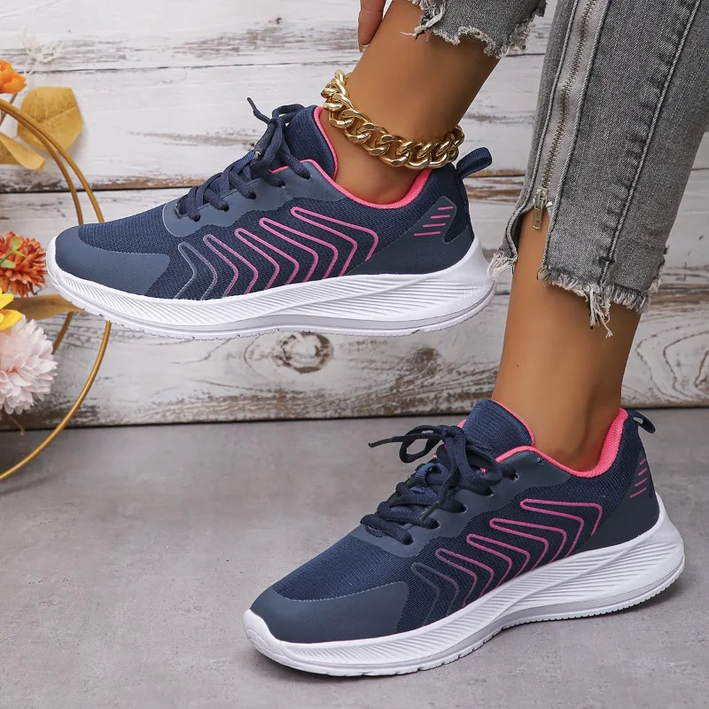 

Женские кроссовки, новинка весны 2024, модная дышащая обувь с вулканизированной подошвой, женская повседневная обувь на платформе со шнуровкой для женщин, женская обувь