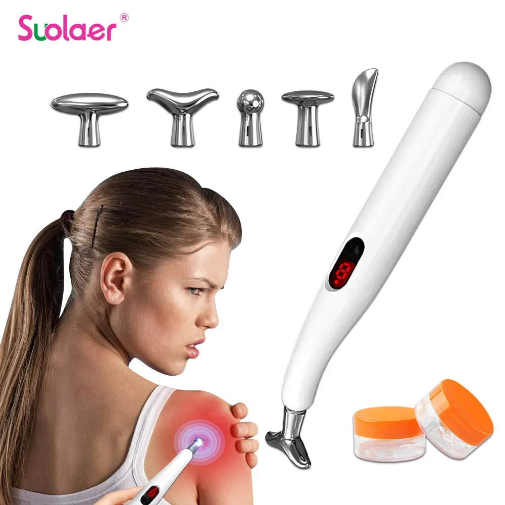 

Electronic Acupuncture Point Pen with Conductive Gel EMS Meridian Energy Massage Pen Microcurrent Pulse Massager Muscle Massager