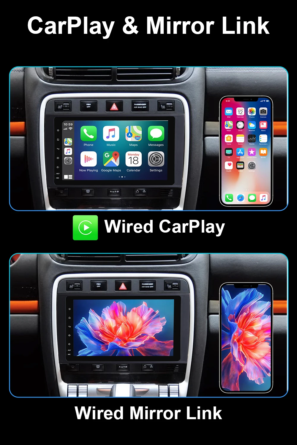 Android 14 Car Radio Car Stereo GPS Navigation For Porsche Cayenne 2003-2010 8-i