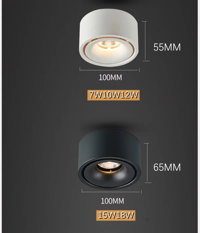 Recessed Ceiling Spotlight LED Downlight Round COB 9W/12W