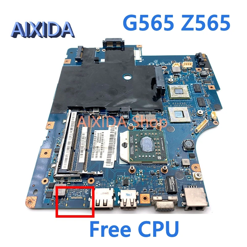 AIXIDA NAWE6 LA-5754P 메인 보드, 레노버 G565 Z565 노트북 마더보드 소켓 S1 DDR3 무료 CPU HD5340 비디오 카드 전체 테스트