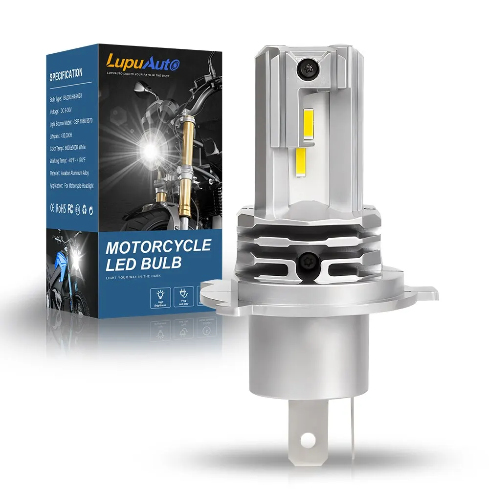 Motorcycle led lights H4 LED Motorcycle Headlight Bulb CSP for Car Motorcycle H4 9003 HB2 12V 24V 1Pcs
