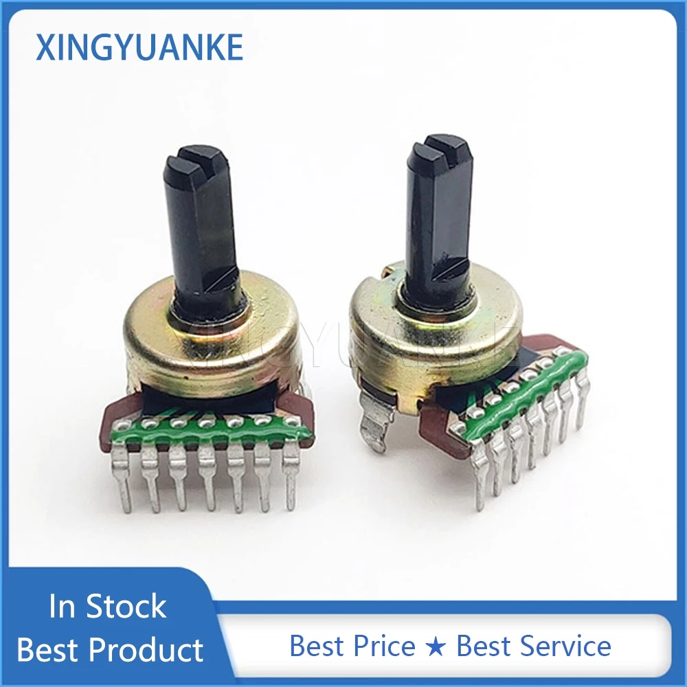 2PCS 7 Bent Foot Half Shaft Length 15MM 161 Rotary Potentiometer Dual A50K / A503 Dual Channel Amplifier Volume Potentiometer