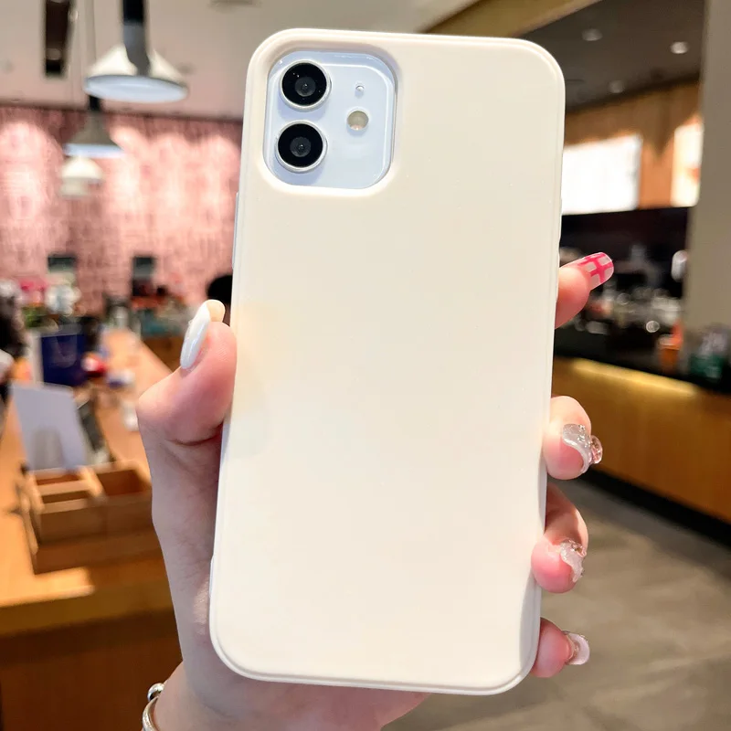 Luxury Soft Silicone Matte Shockproof Phone Case - Solid Color Cover