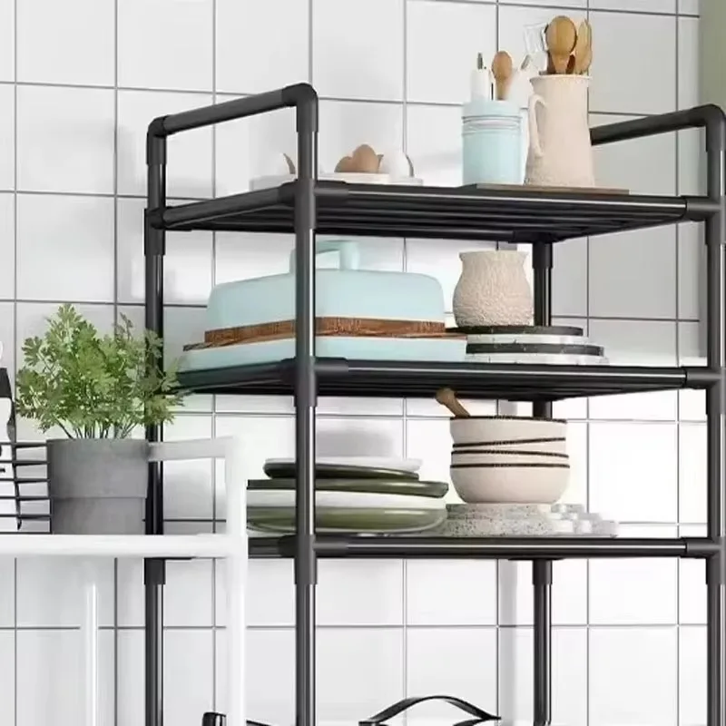 Storage Rack Floor Standing Bathroom Kitchen Storage Racks with Pulleys Household Organization Racks DIY Handmade Item wall shelves