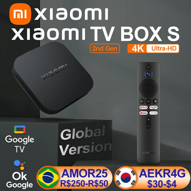 Global Version Xiaomi Mi TV Box 2nd Gen 4K Ultra HD Google TV Dolby Vision  HDR10+ Google Assistant Smart Mi Box S Media Player - AliExpress