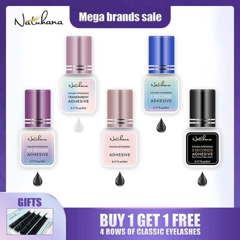 Natuhana False Eyelash Glue Waterproof Eye Lash Cosmetic Tools False Eyelashes Adhesive Clear