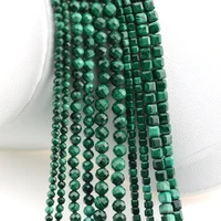Natural Malachite Faceted Round / Cube Beads 2mm,3mm,4mm，Fine Jewelry Making 2