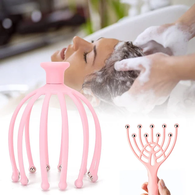 Head Massager Scalp 9 12 Claws Neck Comb Roller 9 Finger Steel Ball Hand Held Relax Spa Hair Care in Home