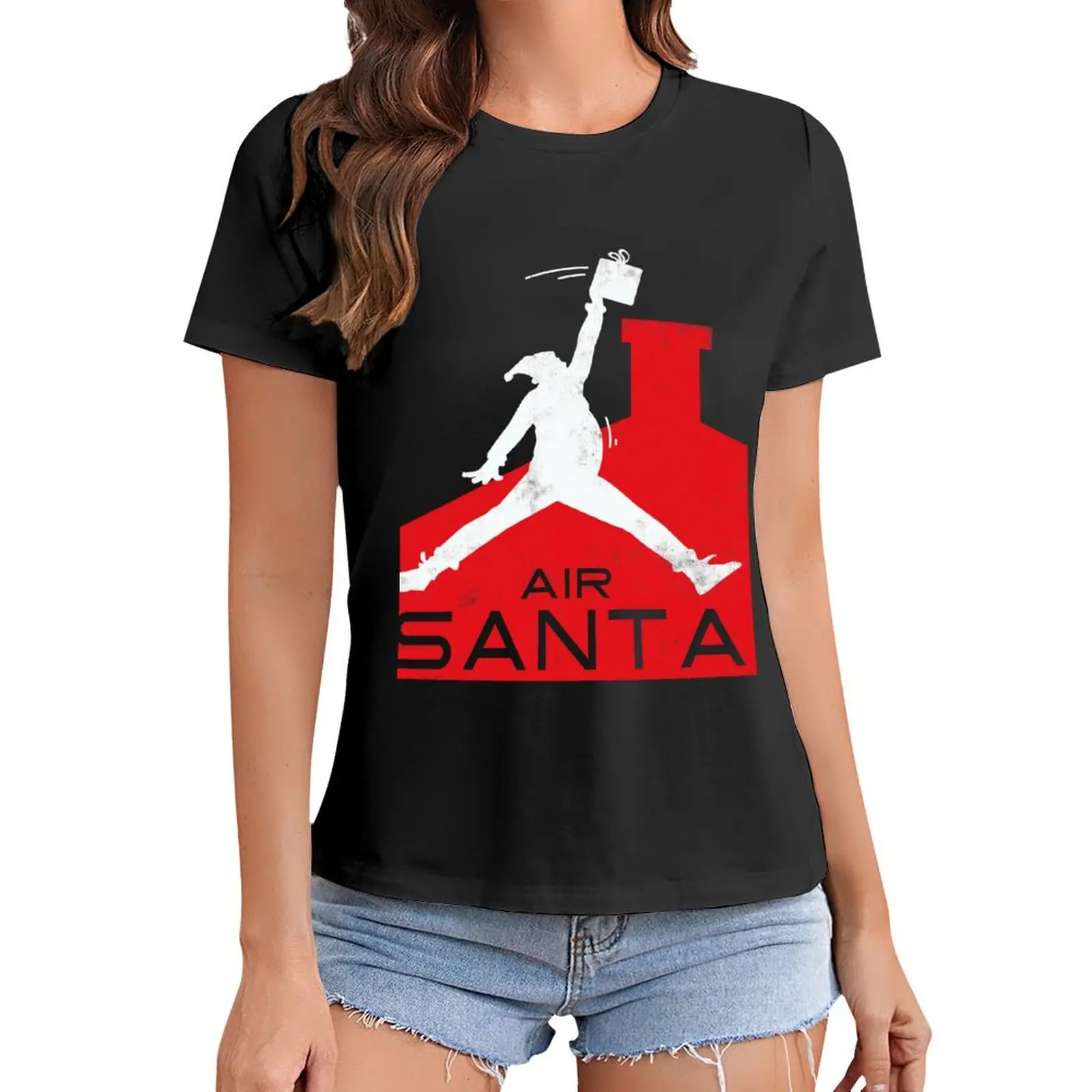 

AIR SANTA - FUNNY XMAS BASKETBALL PARODY T-Shirt new edition tops t-shirt dress for Women plus size