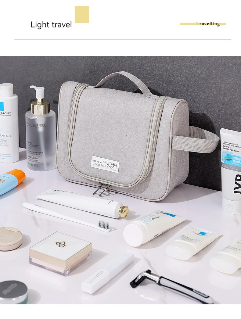 Portable Hook Wash Makeup Bag for Women Men Casual Cosmetics Storage Bag Ladies Travel Make Up Bag Toiletry Organizer Pouch Man