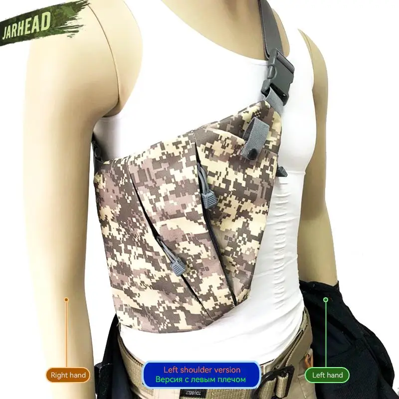 Multifunctional Concealed Tactical Storage Gun Bag Holster Men's Left Right Nylon Shoulder Bag Anti-theft Chest Hunting Pistol Holster Gun Holster Gun Bag Gun Accessories Hunting Holster Gun Holster Fanny Pack
