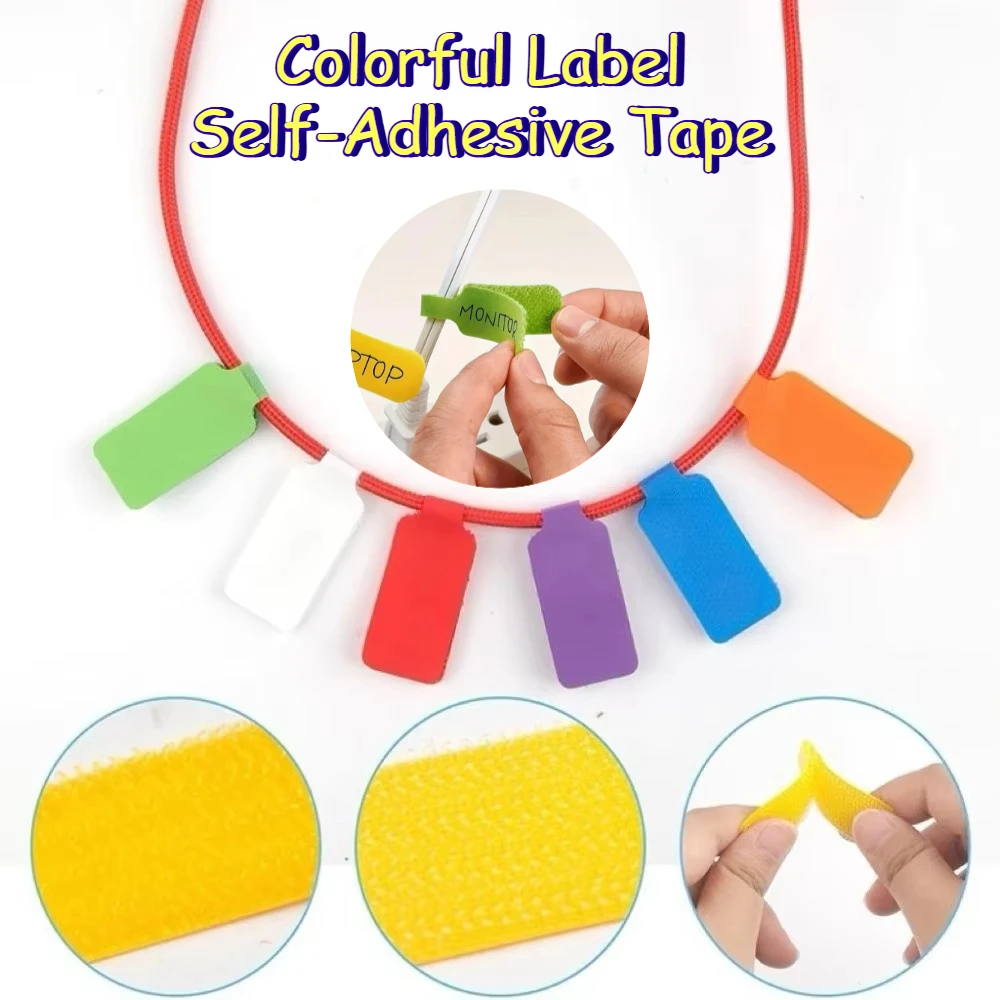 50/100pcs Reusable Waterproof Cable Labels, Color-Coded Cord Organizer Straps for Data Charger Cables, Home Office Travel 1