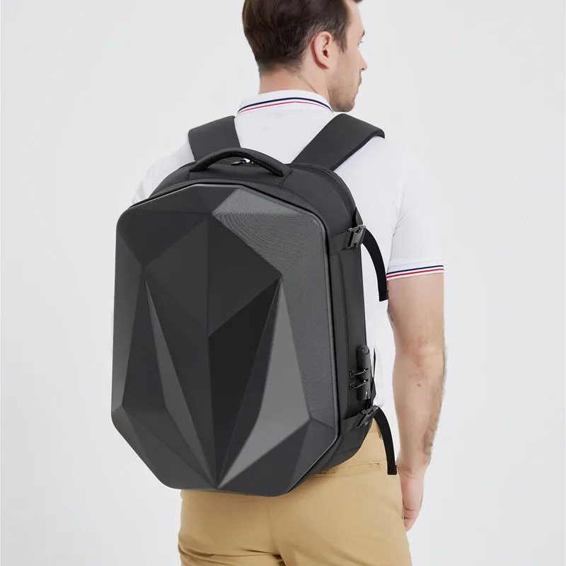 New Waterproof Casual Backpack Large Capacity Laptop Bag ABS Hard Case Usb Backpack for Men Customs Code Lock Business Backpack