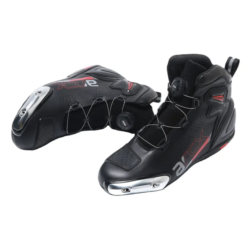 ARCX Motorcycle Boots Breathable Leather Motocross Racing Shoes Men Riding Boots Brand Motorbike Speed Touring Ankle Shoes