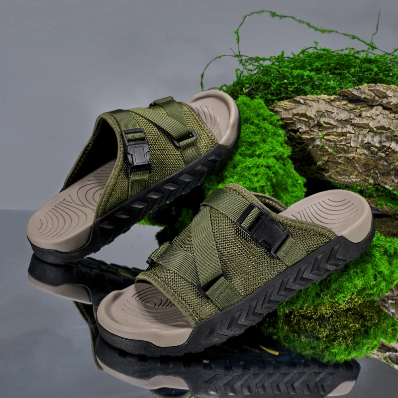 Summer Men Adjustable Outdoor Slippers Anti Slip Size 39-45