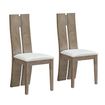 Dining Chair Set of 2 MDF, sponge .PU Leather Upholstered Cushion Seat Wooden Back Side Chairs Wood Armless Dining Chairs with H 2
