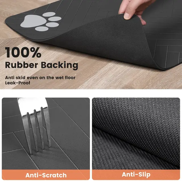 Pet Feeding Mat-Absorbent Pet Placemat for Food and Water Bowl with Waterproof Rubber Backing Quick Dry Water Mat for Dog Cat 5
