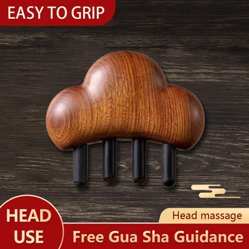 

Wood Therapy Massage Comb Head Face Scalp Gua Sha Massager Natural Facial Sandalwood Wide Tooth Guasha Scraping Head CombMassage