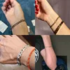 Lucktune bracelet chaine argent homme bracelet aciers inoxydables figaro Figaro chaîne Bracelet pour hommes femmes acier inoxydable largeur 3-10 MM Bracelets Punk bijoux Couple cadeau Pulsera Hombre nouveau