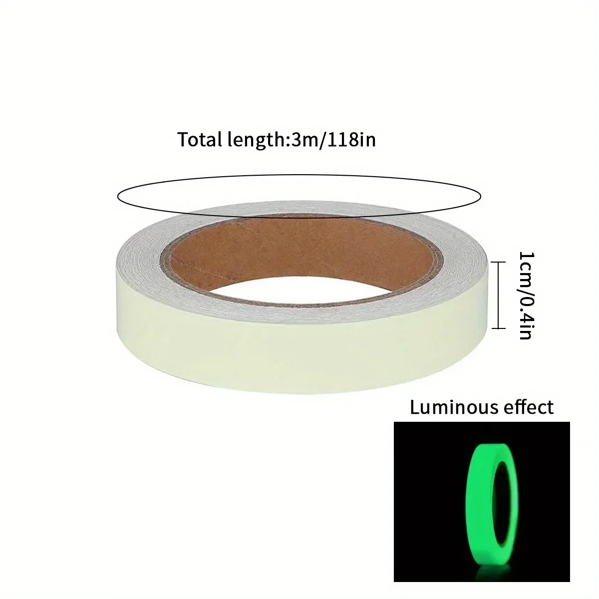 Description Picture 3 of itemNew 1 Roll1CM*3M Luminous Tape Stair Fire Warning Stickers Stage Green Fluorescent Anti-collision Warning Sticker Luminescent
