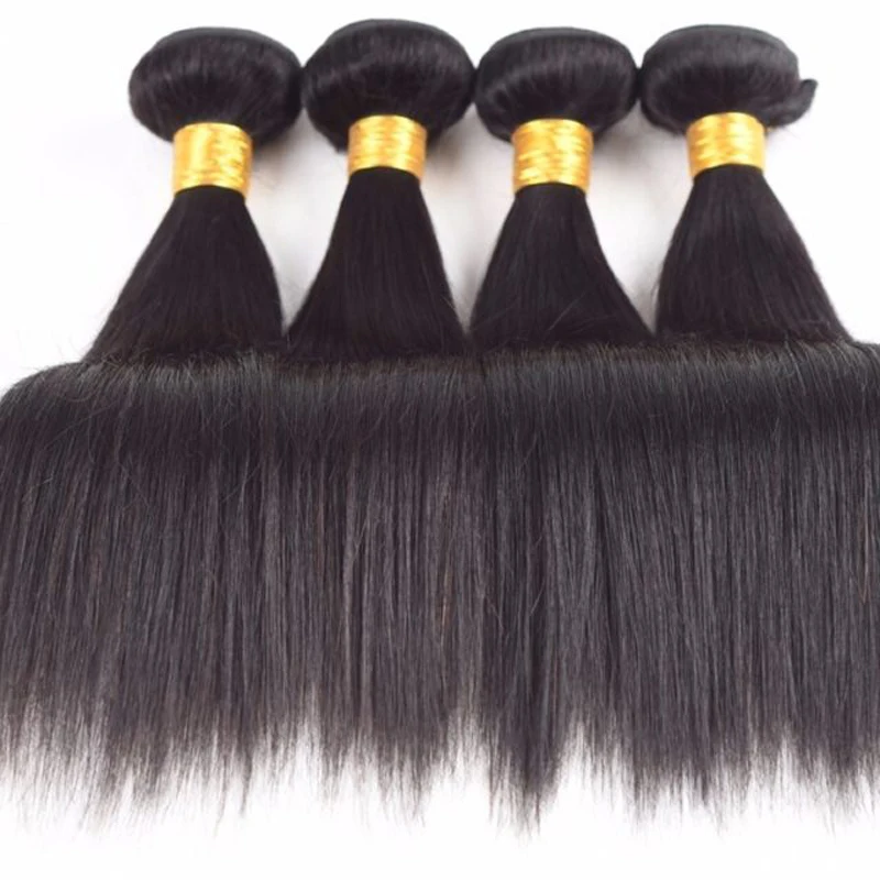 Straight Hair 4 Bundles Cranberry Hair Natural Black Color Remy Brazilian Weave Bundles 100% Remy Human Extensions