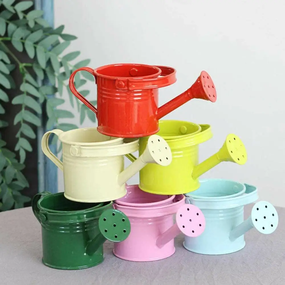 1PC Metal Watering Can Garden Flower Kettle Mini Small Water Spraying Pot Sprinkle with Large Capacity For Kids Adult