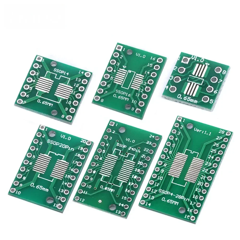 PCB Board 10PCS Universal SOP8/SSOP10/SOP14-SOP28 to DIP/SMD Adapter Socket&Board Kit (0.65mm/1.27mm Pitch) for SOIC/TSSOP IC Prototyping