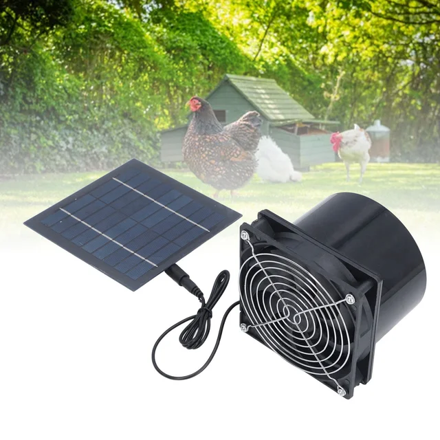 พัดลมระบายอากาศพลังงานแสงอาทิตย์ พัดลมดูดอากาศพลังงานแสงอาทิตย์ประหยัดพลังงานอย่างมืออาชีพสำหรับโรงเก็บของบ้านสุนัขใต้หลังคาด้านนอก 1