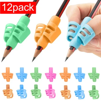 Correcteur d'écriture à poignée crayon, 3 doigts/2 doigts, outil de Correction de Posture, entraîneur pour enfants, porte-stylo d'écriture, 12/9/1 pièces