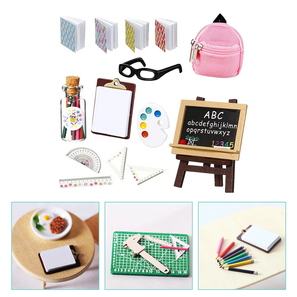 

of Adorable School Bag Model Interesting Miniature Pencils Lovely Fake Learning Tools