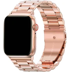 Elegant Titanium Stainless Steel Watch Strap - Premium Metal Bracelet in Luxe Finish - 38mm 40mm 41mm (Rose)