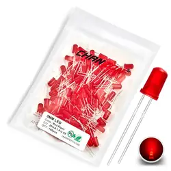 100pcs 5mm Multicolor Flashing LED Bulb Set (Color Red Flash)