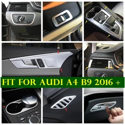 Porte gobelet de bouton de levage, sortie d'air, boîte de vitesses, lumières, panneau de commande, garniture pour Audi A4 B9 2016 – 2020, accessoires intérieur mat 
