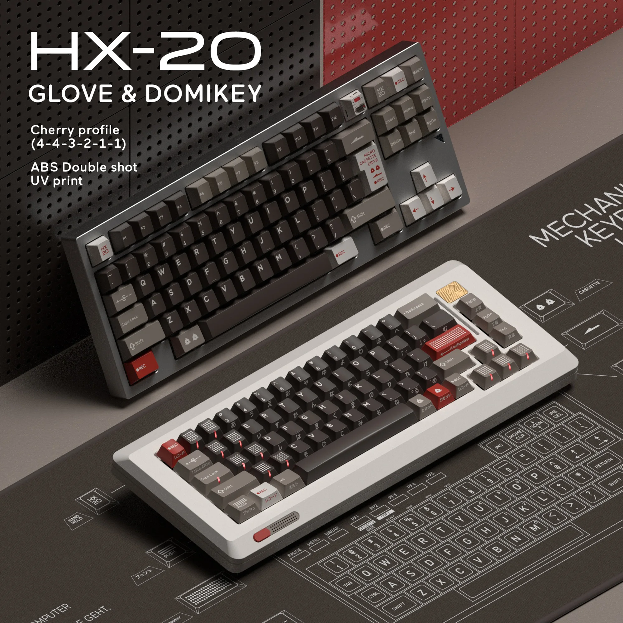 Perfil Silencioso do Deserto Keycap Domikey x Inky Cereja para mx Stem Teclado Poker 87 104 Gh60 Bm60 Bm65 Bm68 Bm80 Csctc75 Vn96 - Imagem 3