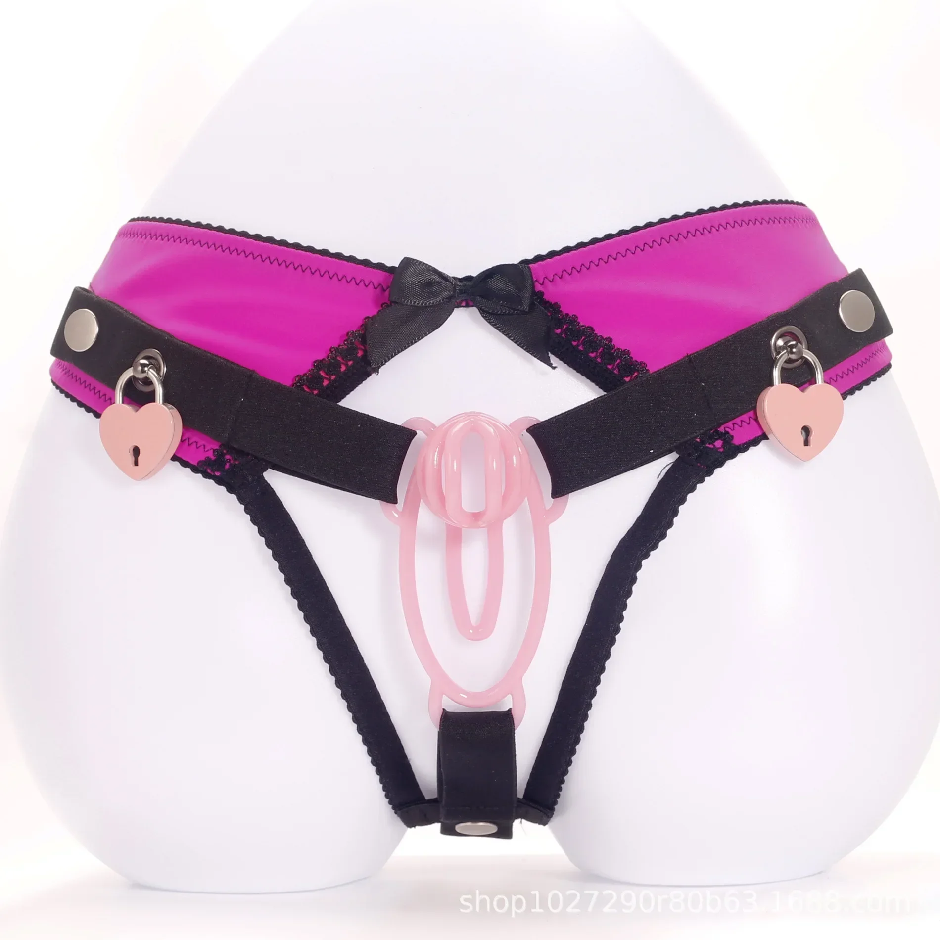Chastity Lock Sex Toy Sissy Male Chastity Lock Auxiliary Belt Panties with Lock Lace Panties Without with Chastity Cage Use