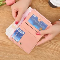 Fashion Women's Wallet Zipper Coin Purse Lady Short Clutch Purse Handbag Patchwork Leather Female Card Holder Wallet Phone Pouch - Image 2