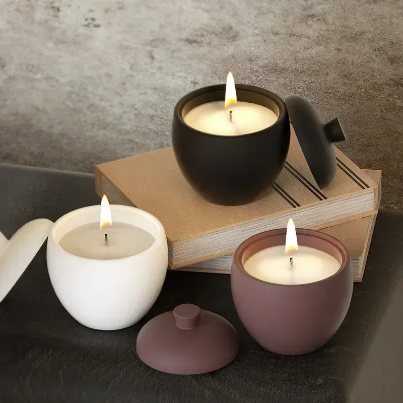 DIY Flower Pot Candle Holder Storage Box Resin Mould Pear-shaped Candle Cup Silicone Mould Crafts Home Decoration