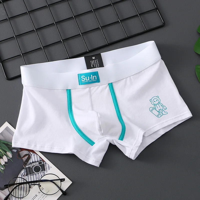 4 pcs/lot  Bear Skateboard Boxer Men Underwear Bermuda Ropa Interior Hombre Mens Boxers Cuecas Masculinas Man Calzoncillos M-3XL